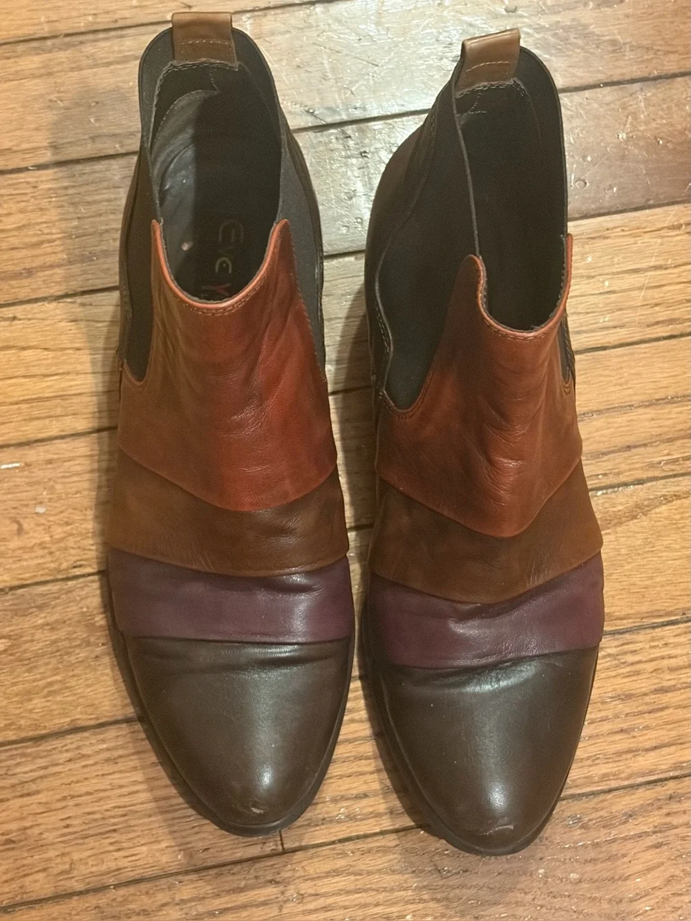 Everybody Boots Size 8.5 Brown Multi Made In Italy Leather Upper & Lining